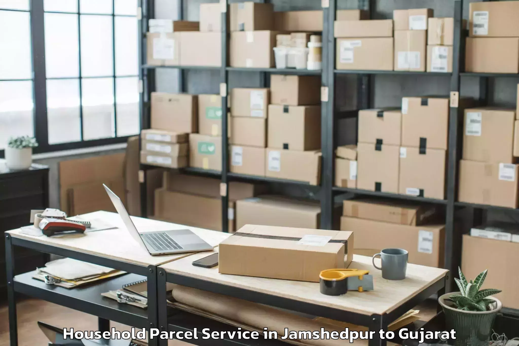 Book Your Jamshedpur to Crystal Mall Rajkot Household Parcel Today